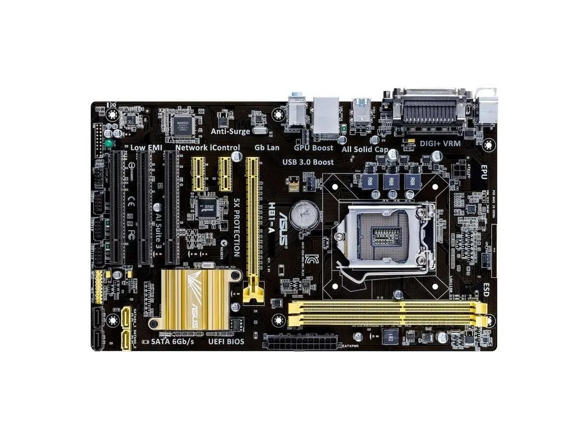 ASUS H81-A ATX motherboard with LGA 1150 socket and DDR3 slots