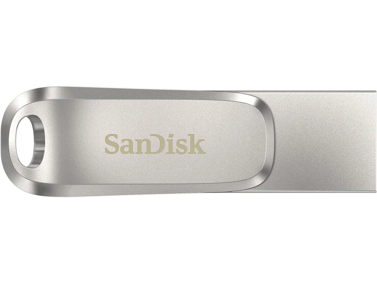 All-metal swivel USB flash drive with Type-C and Type-A connectors, gray-silver finish
