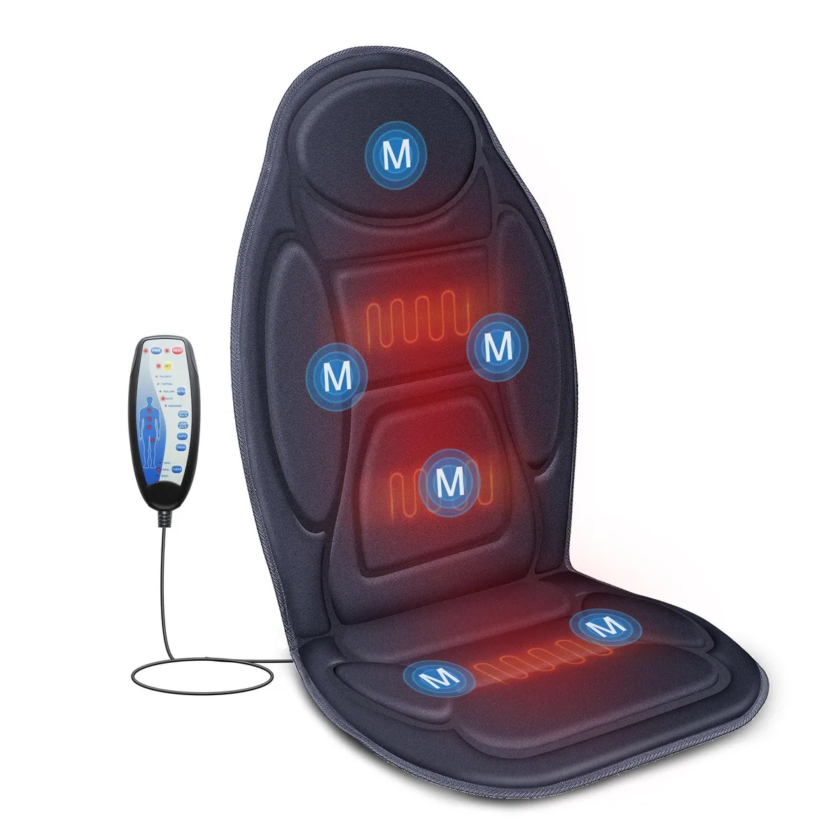 iLive SL-262P-CA Vibration Massage Seat Cushion with Heat, Blue — produkto nuotrauka