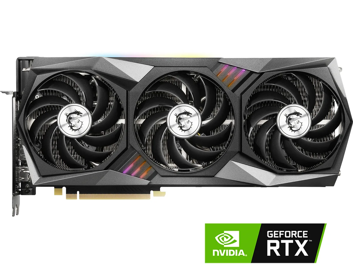 MSI RTX 3070 Gaming Z Trio LHR graphics card with triple-fan cooler and metal backplate
