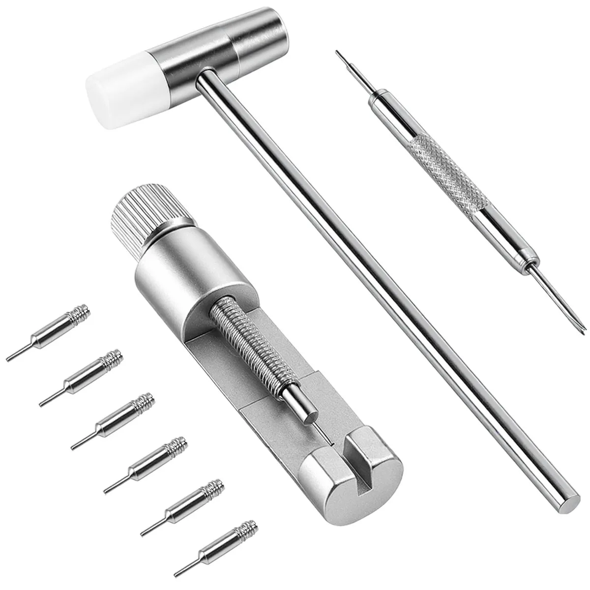  Ankei B0G561JDQF watch accessory kit with 6 spare pins and 1 hammer — zdjęcie produktu