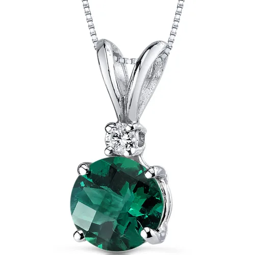 Oravo Oravo 14 kt White Gold 1.00 ct Emerald Pendant 0.92 ct 18 in — produkto nuotrauka