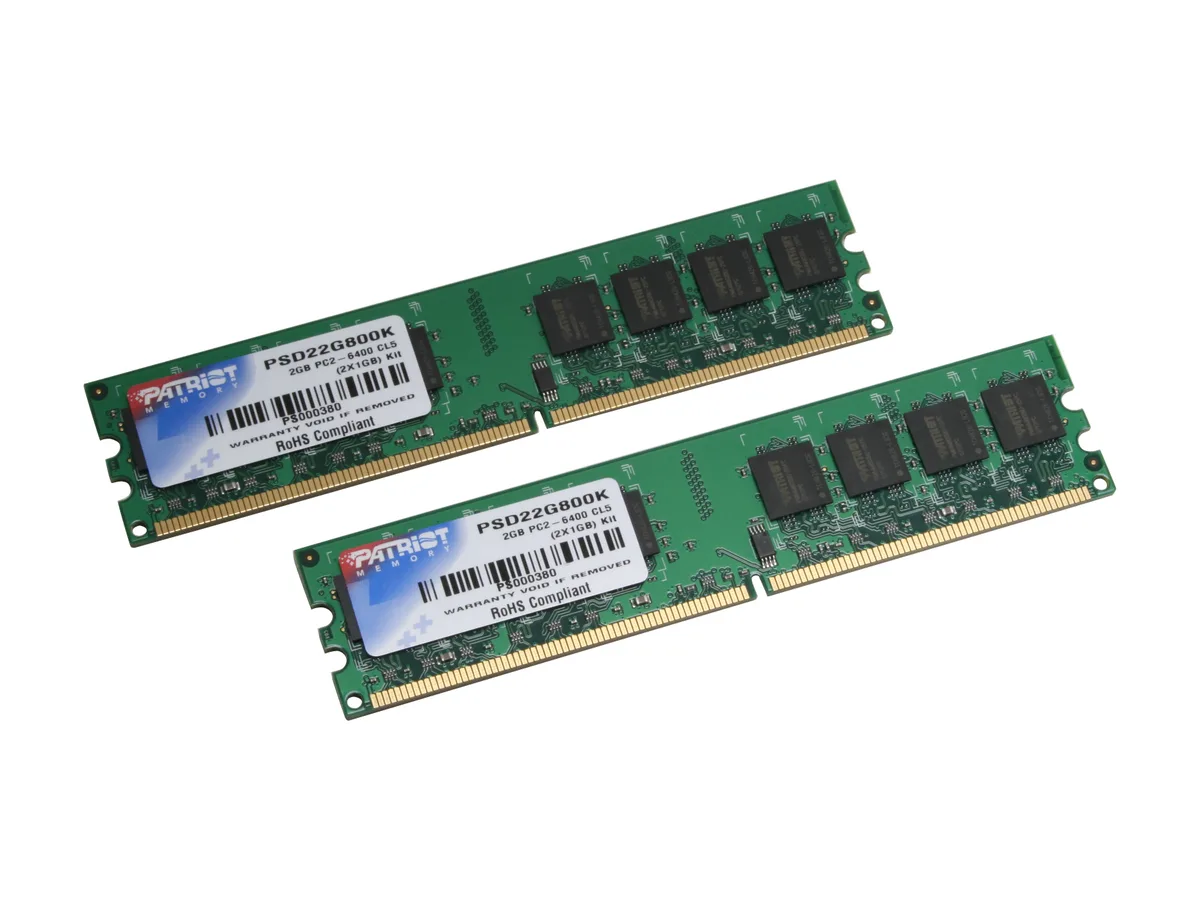 Patriot Memory Patriot Memory PSD22G800K 2GB (2 x 1GB) DDR2 800 desktop RAM — photo du produit