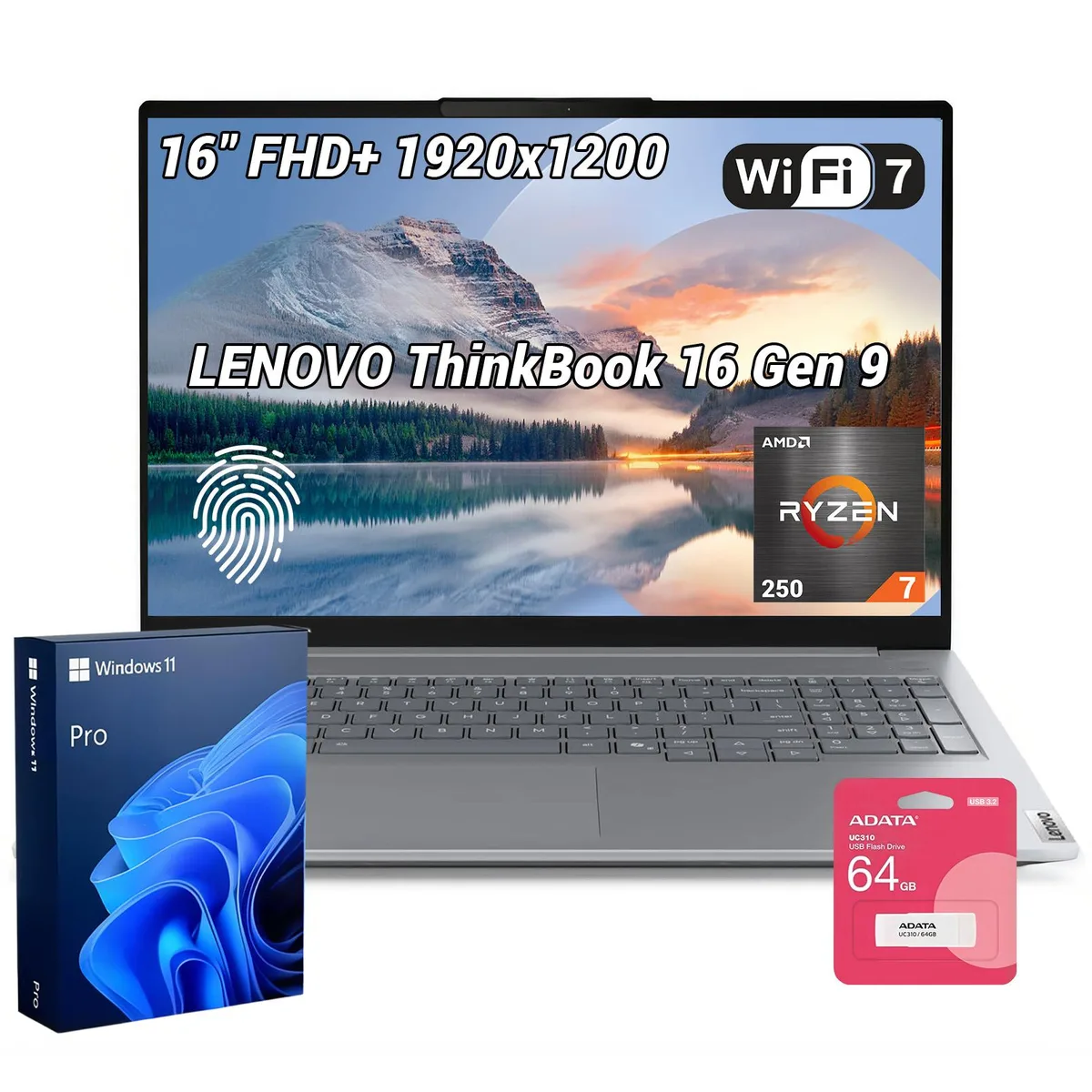 Lenovo Lenovo ThinkBook 16 Gen 9 laptop AMD Ryzen 7 250 16GB DDR5 512GB — photo du produit