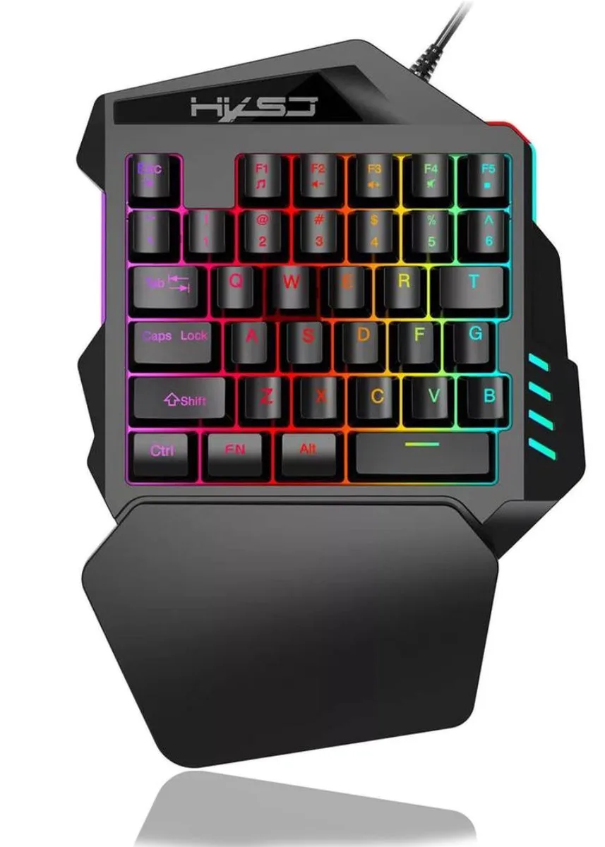 Corn Electronics Corn Electronics V100-2 Left-handed Mini Mechanical Feeling Gaming Keyboard 35 Keys USB Wired Black — produktfoto