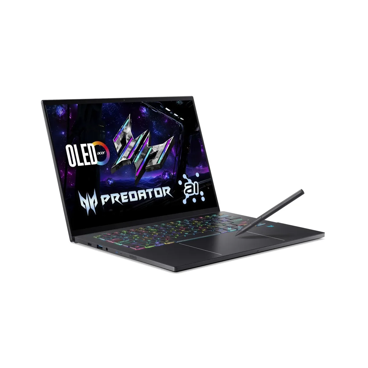 Acer Predator Triton 14 AI laptop in black with 14 inch OLED screen