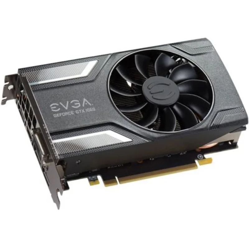 Dual-slot graphics card with single axial fan and silver backplate