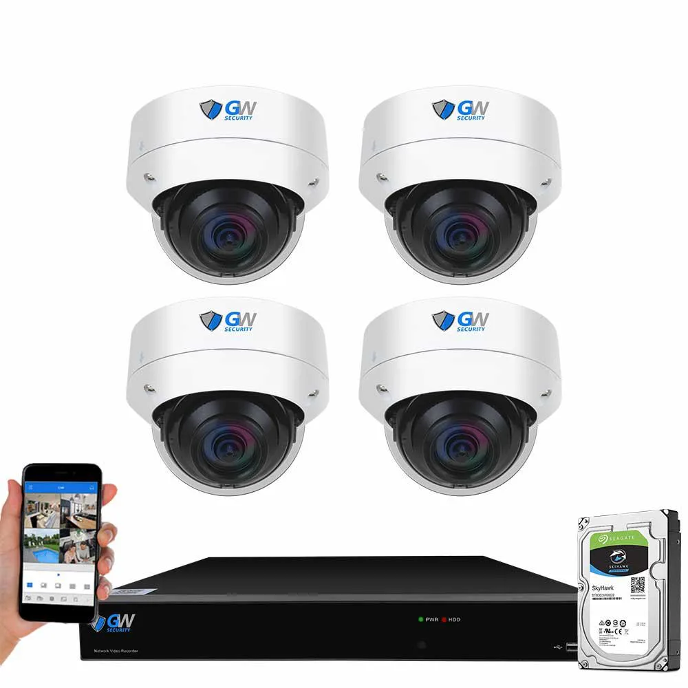 GW Security Inc. GW Security GW5508NPN 8CH 4K NVR Kit 4 Dome Cameras 2TB HDD — product photo
