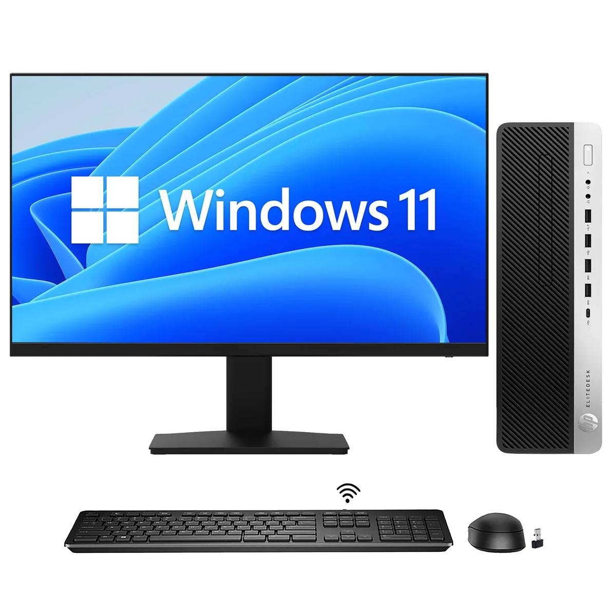 HP HP EliteDesk 800 G4 SFF i7-8700 16GB 2TB NVMe 24" monitor — photo du produit