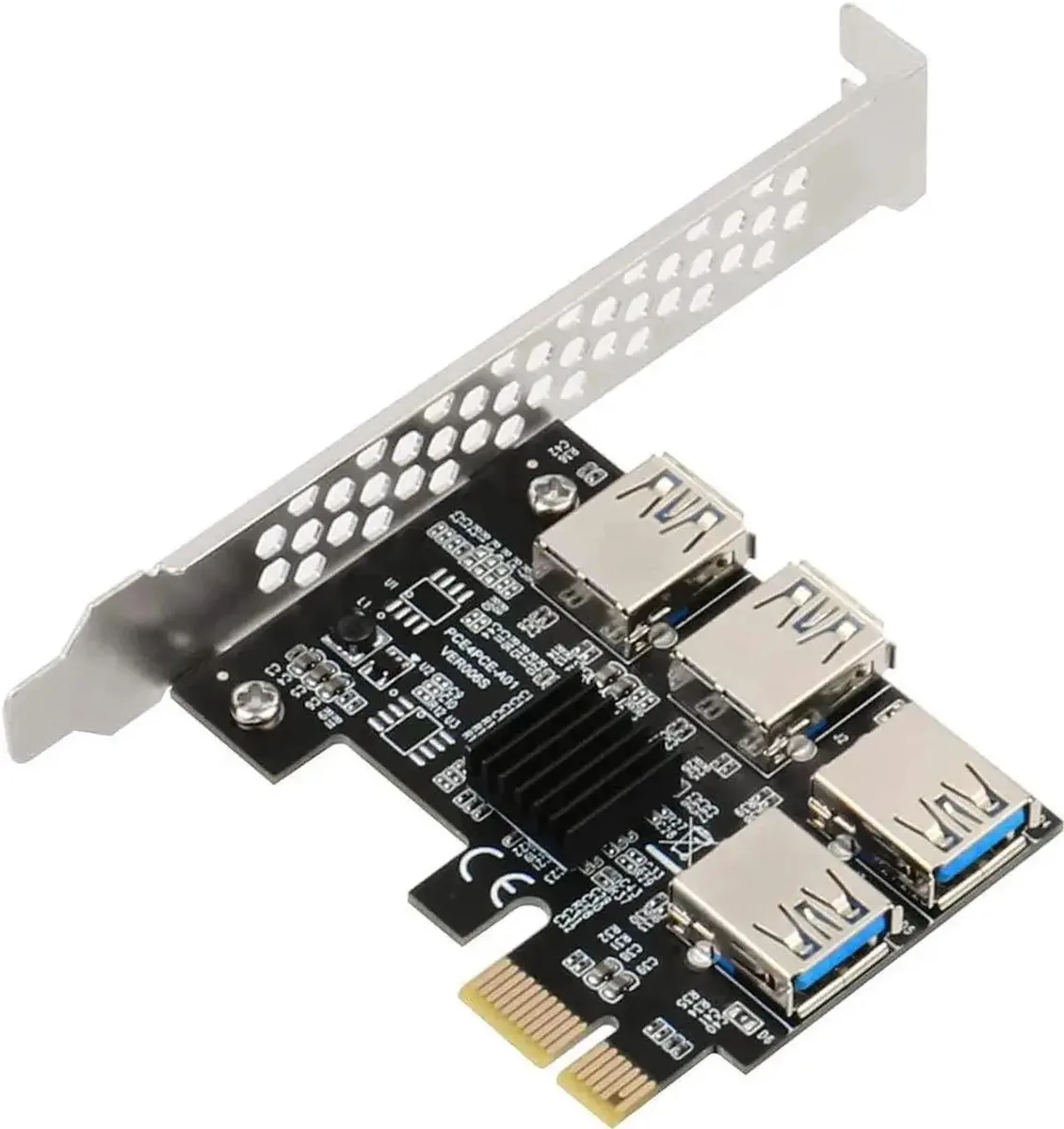 Vszerda Vszerda PCI-E 1x to 16x Riser Card 1 to 4 Slot USB 3.0 60cm expansion card — fotografie produktu