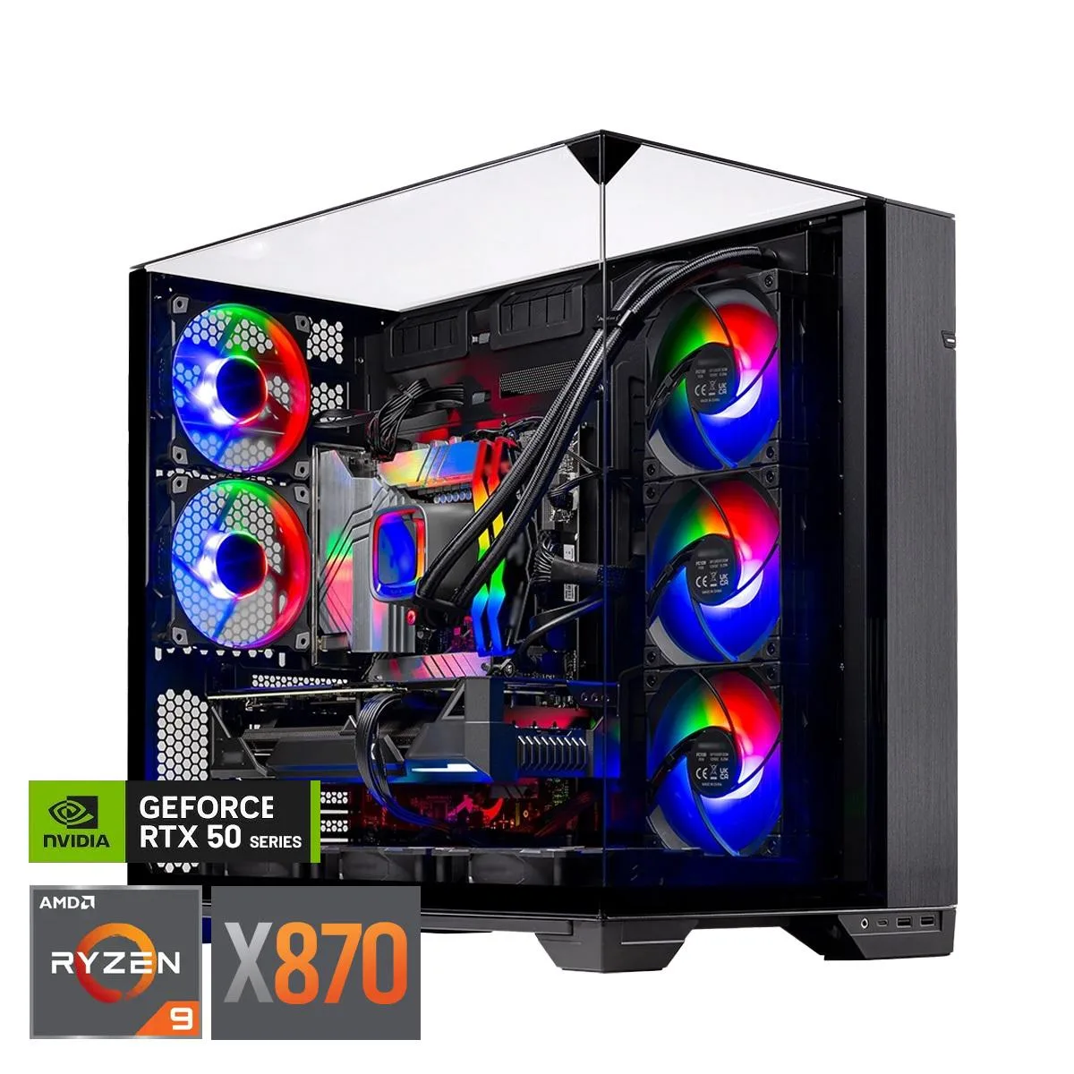 Skytech Skytech O11 Vision gaming PC Ryzen 9 9900X3D RTX 5080 64GB DDR5 4TB NVMe — product photo