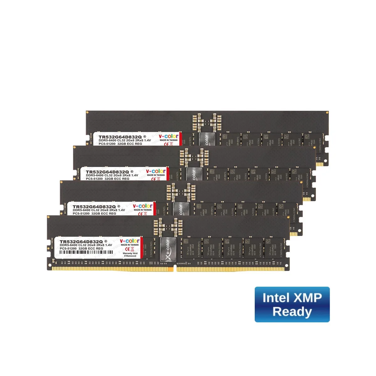 V-color V-color TR532G64D832Q 128GB (32GBx4) DDR5 6400 CL32 ECC R-DIMM memory upgrade — ürün fotoğrafı