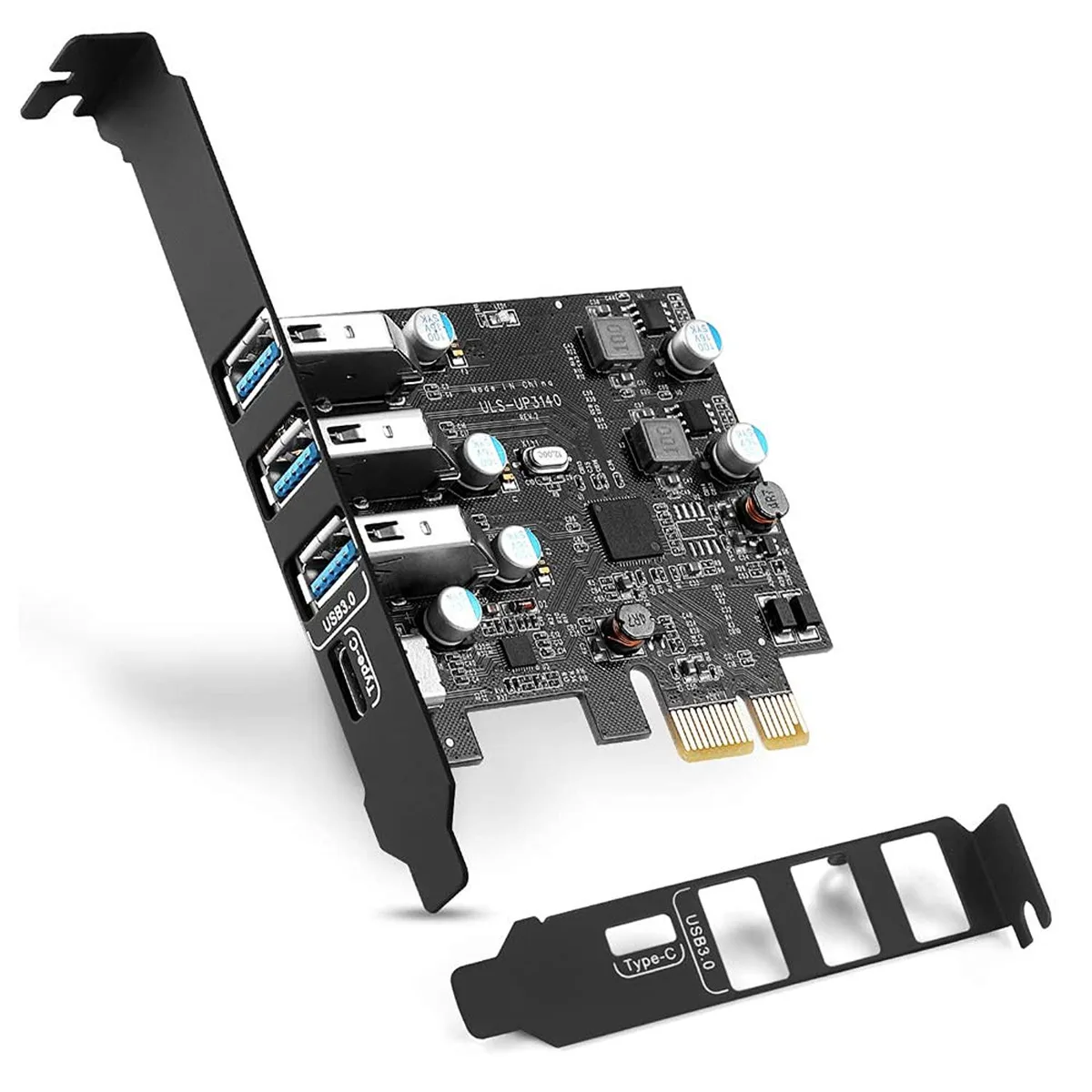 Thinkstar Thinkstar PCIe USB 3.0 Expansion Card 1× USB-C 3× USB-A — product photo
