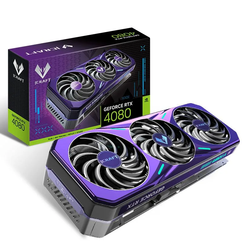 MAXSUN RTX 4080 iCraft graphics card with white Doodles artwork and RGB backplate