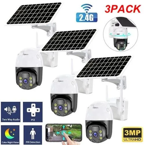 NShi NShi 3 Pack WiFi6 Solar Battery Wireless Outdoor PTZ Network Camera — tuotekuva