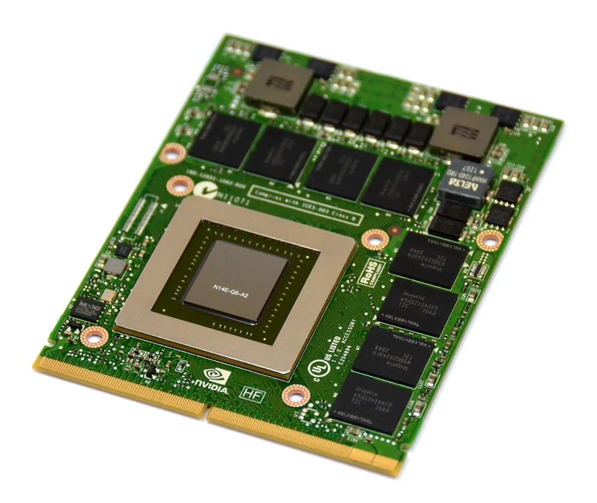 NVIDIA Quadro K5000M MXM 3.0 module with exposed PCB and GPU die