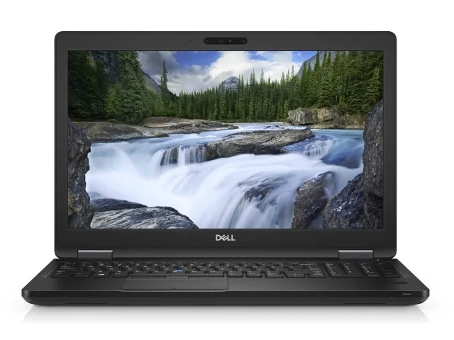 Silver Dell Latitude 5590 laptop with 15 inch screen open showing Windows desktop