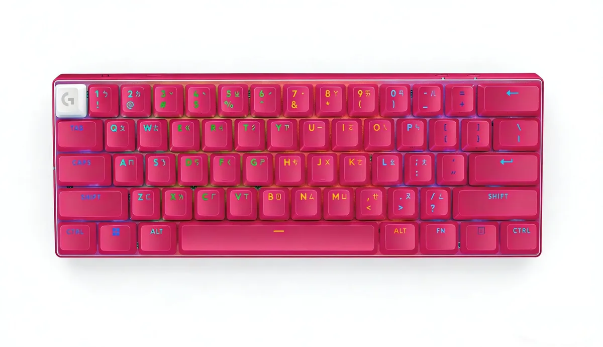 Compact 60% mechanical keyboard in black with PBT keycaps and RGB lighting