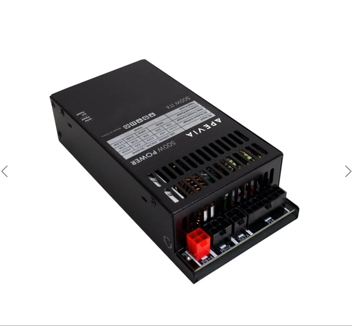 APEVIA CORP. APEVIA CORP. ITX-PFC500W 500W Fully Modular Mini ITX Power Supply — photo du produit