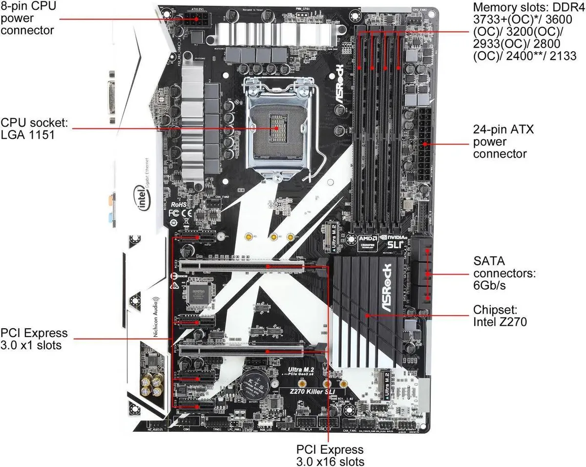 ASRock ASRock Z270 Killer SLI LGA 1151 ATX Intel motherboard — foto del producto
