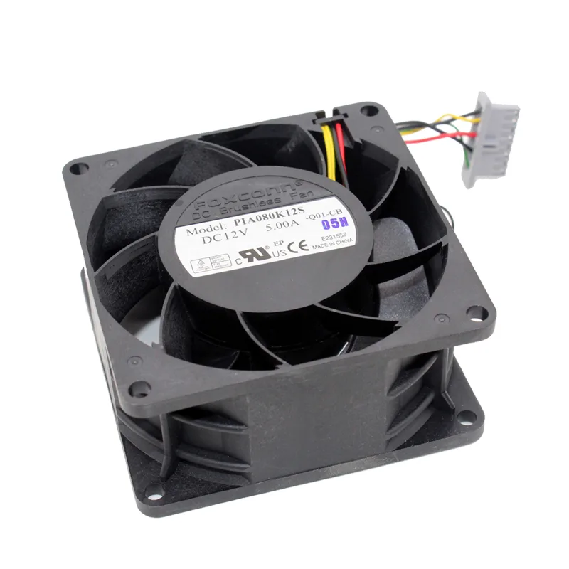 Zyvpee Zyvpee PIA080K12S -Q01-CB 80mm 38mm 12V 5A 7000 RPM 80 CFM 50 dBA 2 Ball Black — صورة المنتج