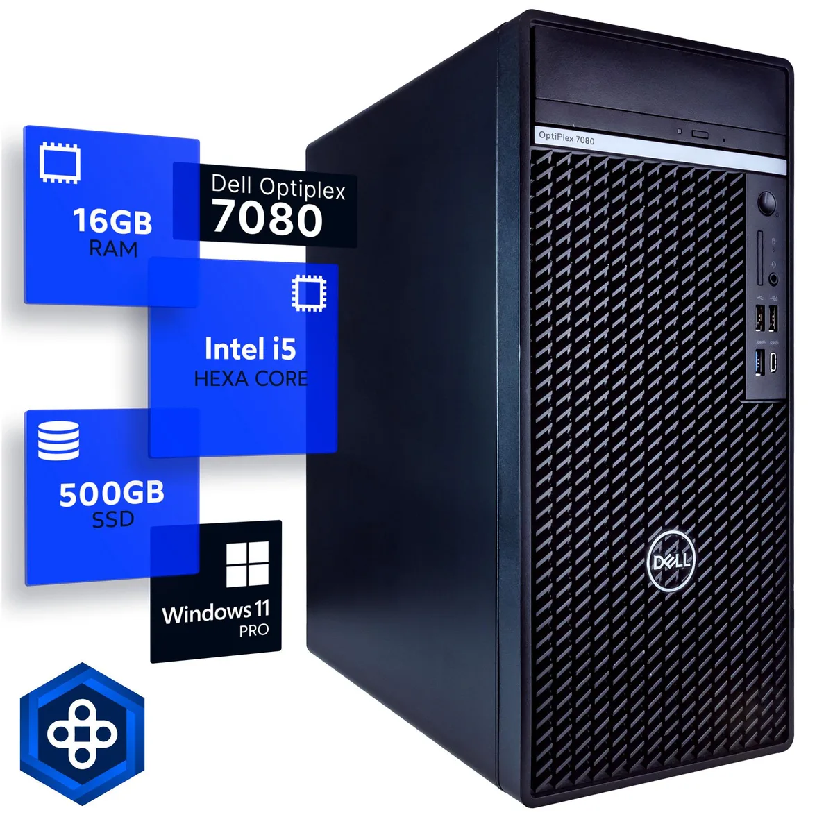 DELL DELL OptiPlex 7080 Tower desktop PC i5-10500 3.4GHz 16GB DDR4 500GB SSD Windows 11 Pro — photo du produit