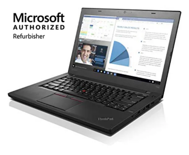 Black 14 inch ThinkPad T460s laptop, matte finish, non-backlit keyboard, HD webcam above screen