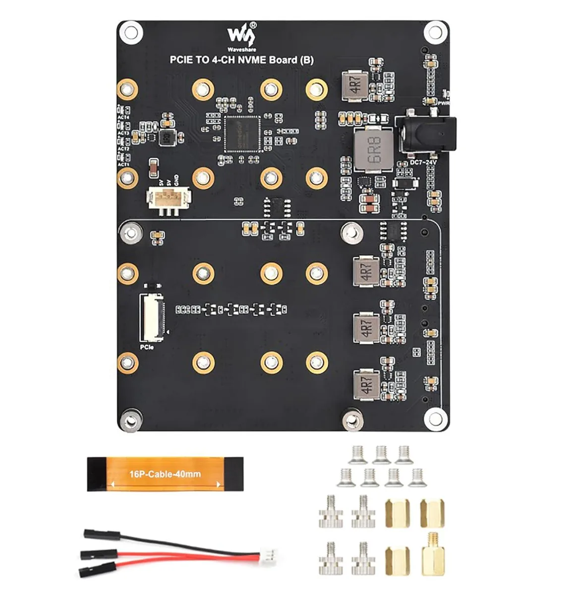 LORDWORLD LORDWORLD PCIe to 4-Ch NVMe M.2 Adapter Board for Raspberry Pi 5 — 商品照片