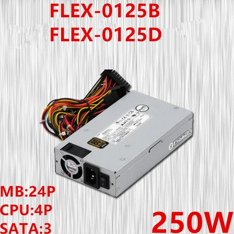 Silver 1U ATX power supply unit with rear fan grille