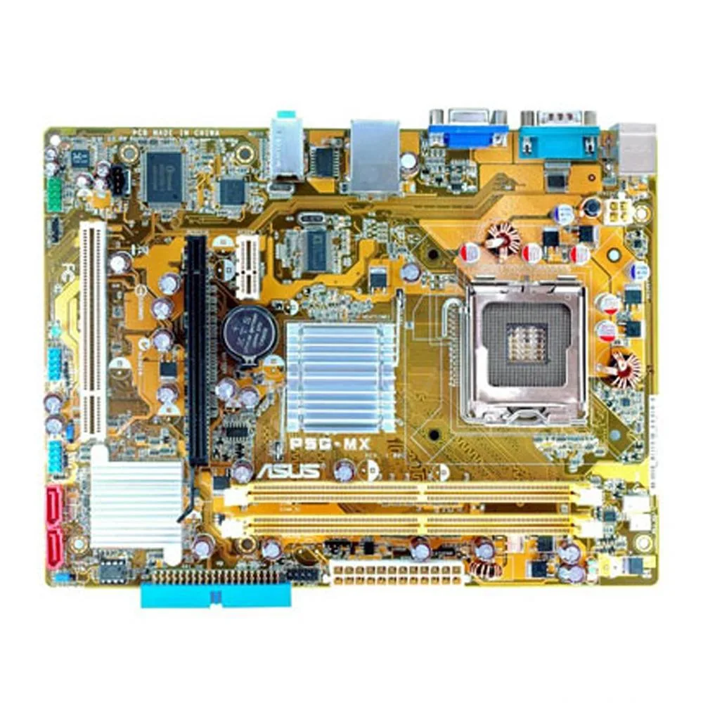 Green Micro ATX motherboard with LGA 775 socket and DDR2 slots