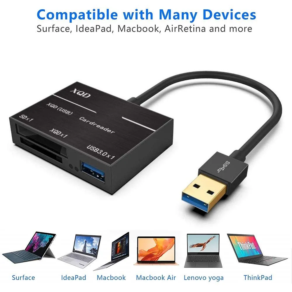 LUOM LUOM PB-7598 3-in-1 Card Reader USB 3.1 Black — product photo