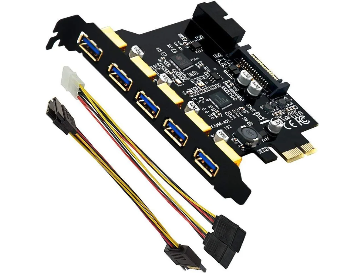 BONAEVER BONAEVER PCI-E to USB 3.0 5-Port Expansion Card 15-Pin Power Connector — снимка на продукта