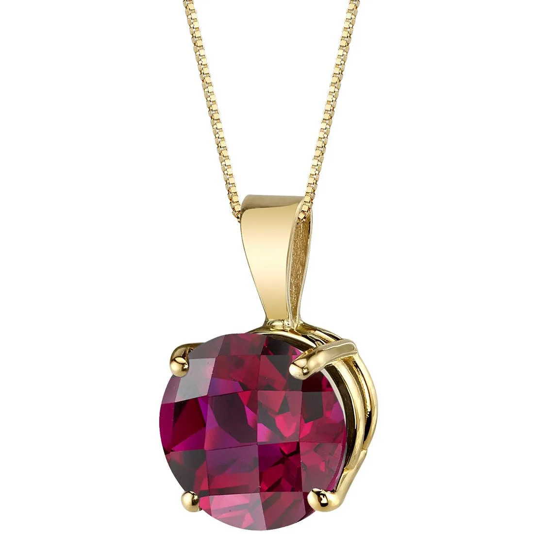 Oravo Oravo 14k Yellow Gold 2.50 Carats Round Cut Created Ruby Pendant — product photo