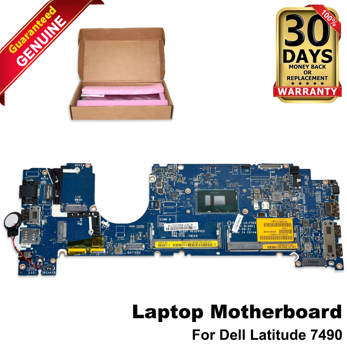 DELL DELL Latitude 7490 Motherboard i3-7130U 43Y54 laptop replacement part — product photo