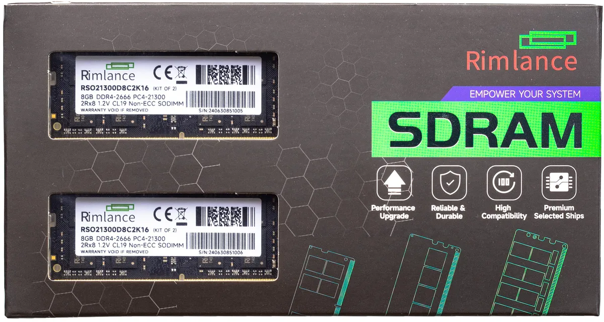 RIMLANCE RIMLANCE 16GB (2x8GB) DDR4 2666MHz CL19 laptop RAM — ภาพสินค้า