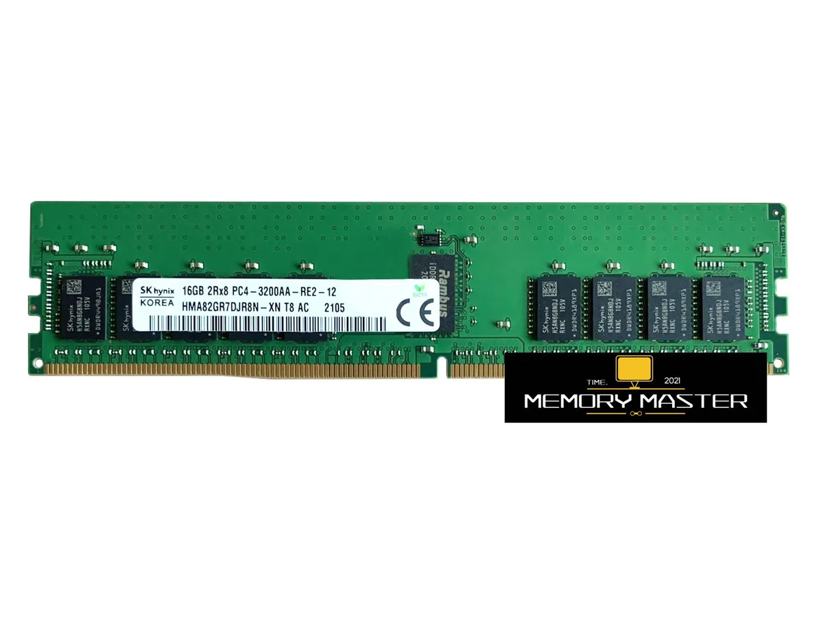 Green 288-pin DDR4 DIMM module with black chips and gold contacts