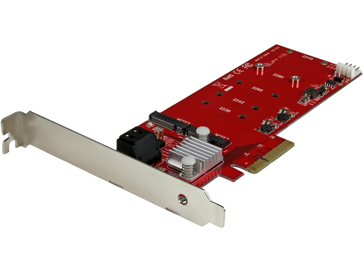 STARTECH STARTECH PEXM2SAT3422 RAID controller 2× M.2 SATA 2× SATA III PCIe x4 — 商品写真