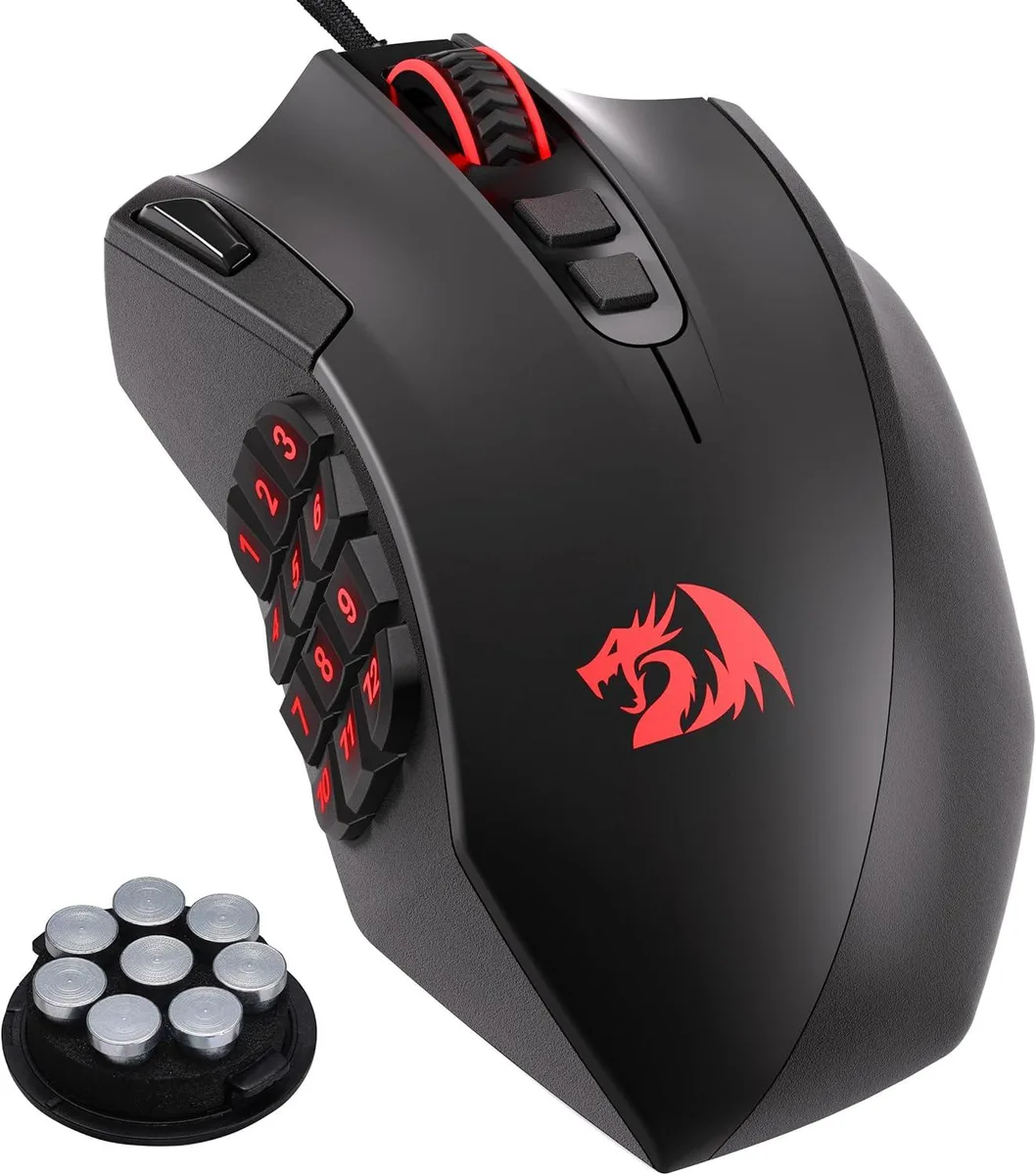 Redragon Redragon M921 MMO Gaming Mouse 12400 DPI 18 Buttons 12 Side Keys Wired RGB — foto del producto