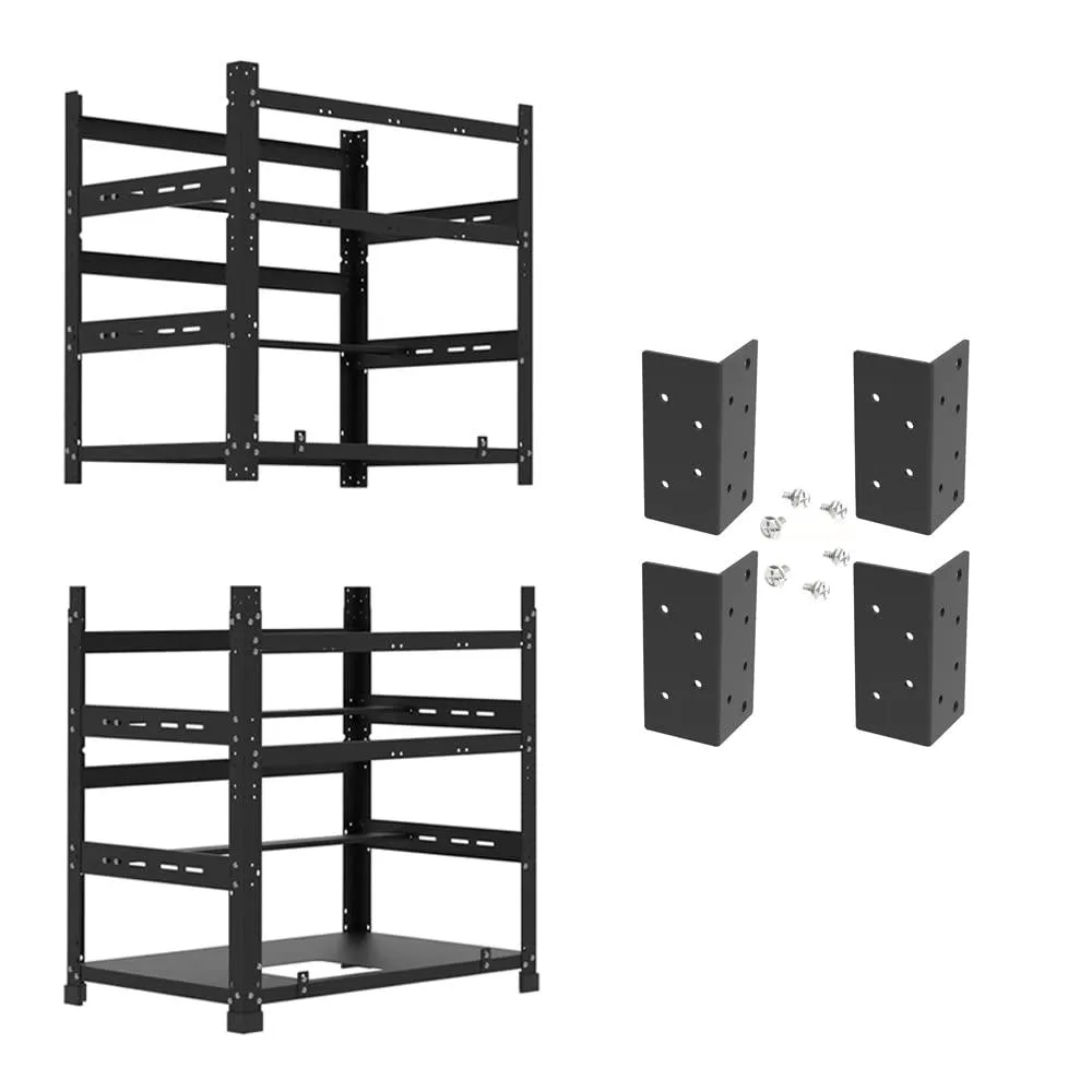 AAAwave AAAwave The Sluice V.2 12 GPU Mining Frame with Stacking Brackets Black — photo du produit