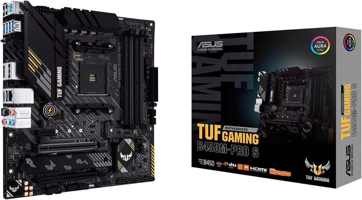 ASUS ASUS TUF GAMING B450M-PRO S AMD motherboard AM4 3rd Gen Ryzen Micro ATX — photo du produit
