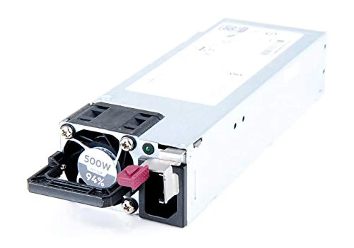 Rectangular silver server PSU with black vented end and pull handle