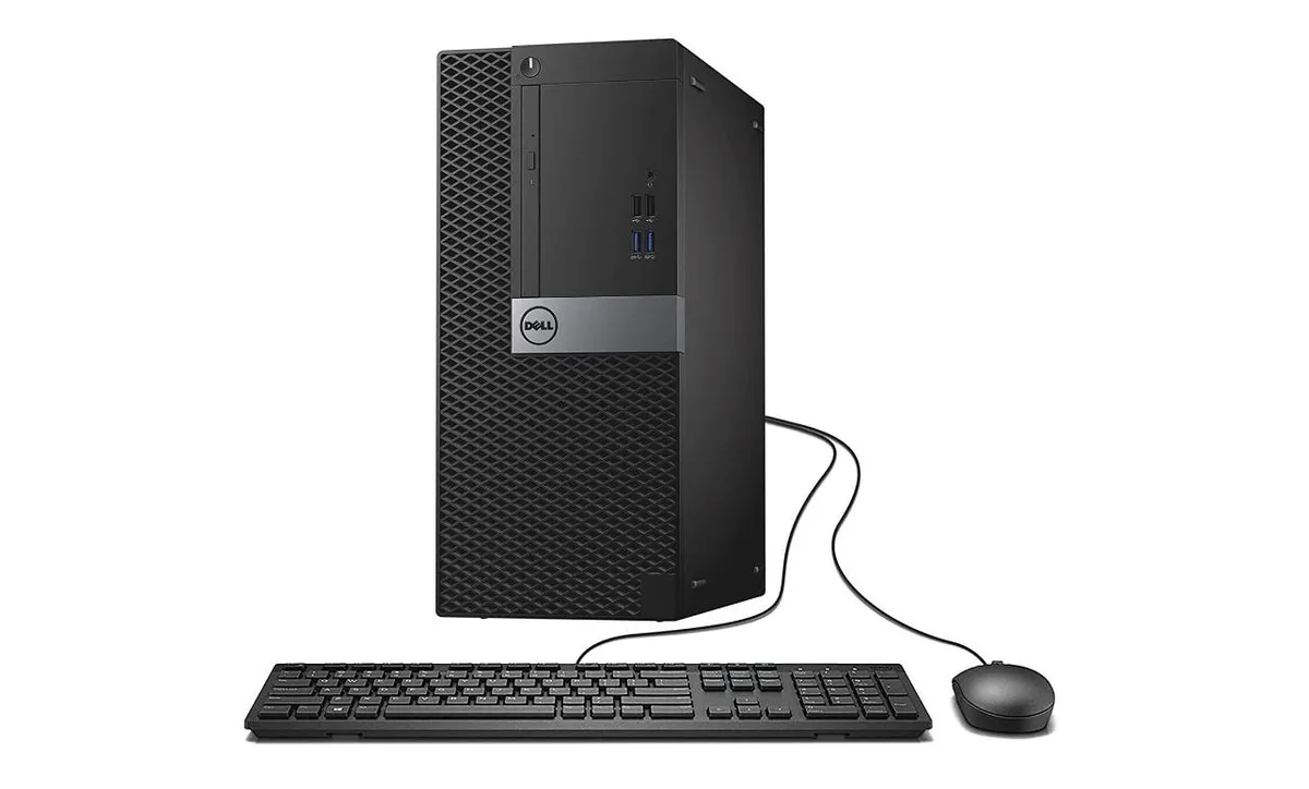 Black Dell OptiPlex 7040-T tower desktop computer