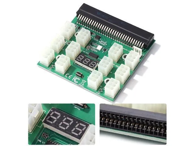 VOVOV VOVOV Server PSU Adapter Board 12 Ports PCI-e 6 Pin LED Display 750W-1200W — fotografia produktu