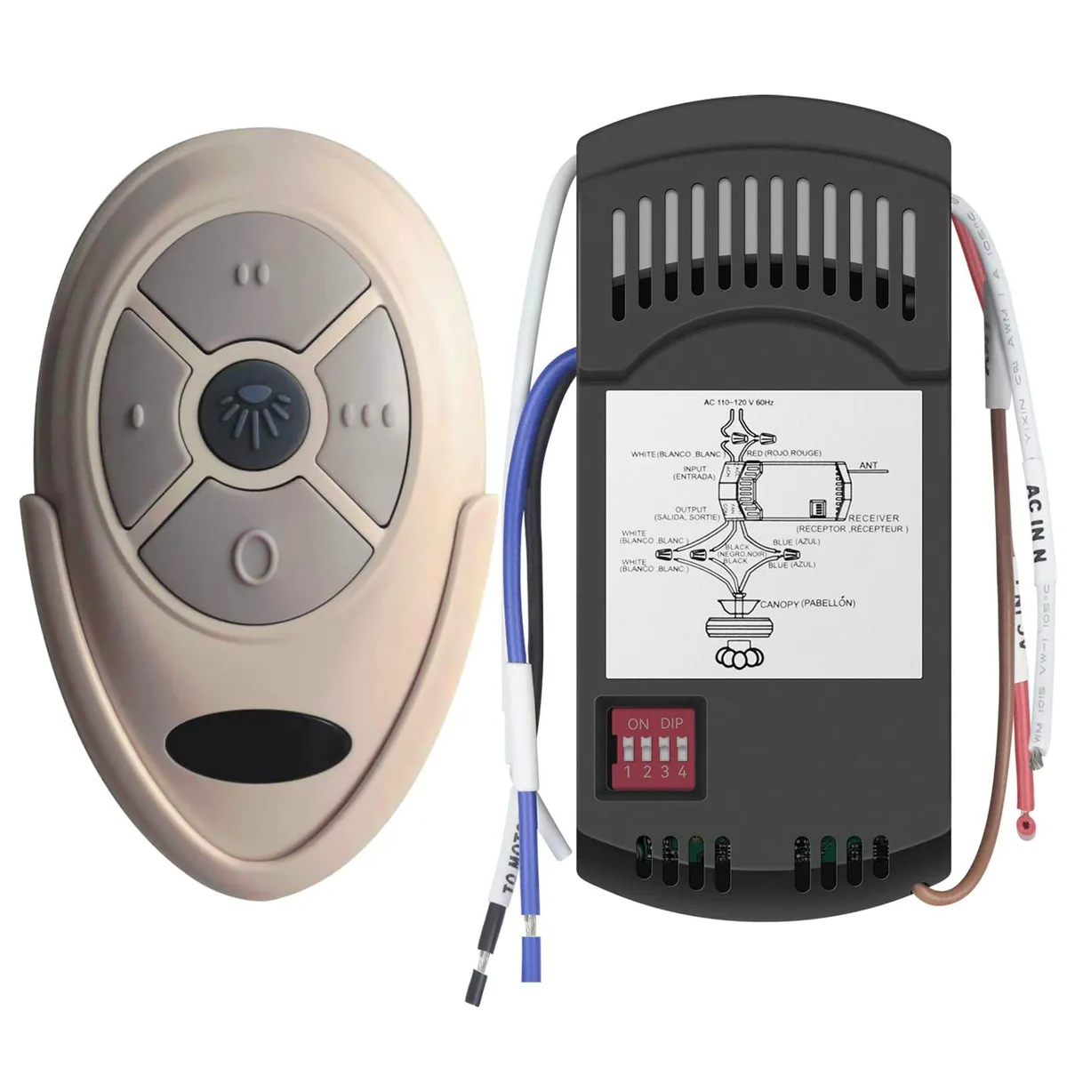  53T Universal Ceiling Fan Remote Kit 35T 60ft White — ภาพสินค้า