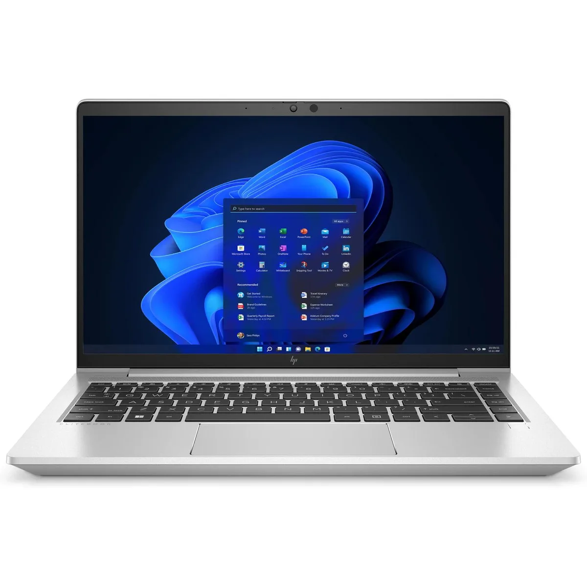 Silver 14 inch business laptop closed lid HP EliteBook 640 G9