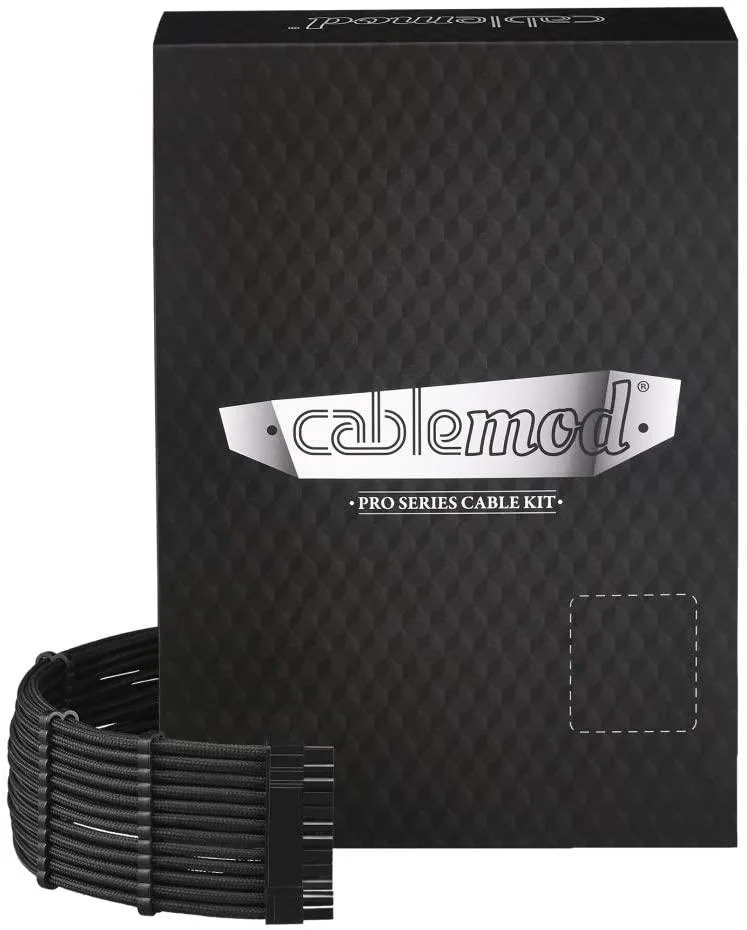 Black sleeved cable kit with pre-installed combs