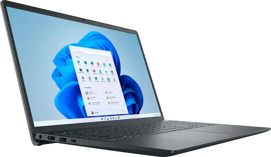 Carbon Black Dell Inspiron 15.6 inch touchscreen laptop closed view