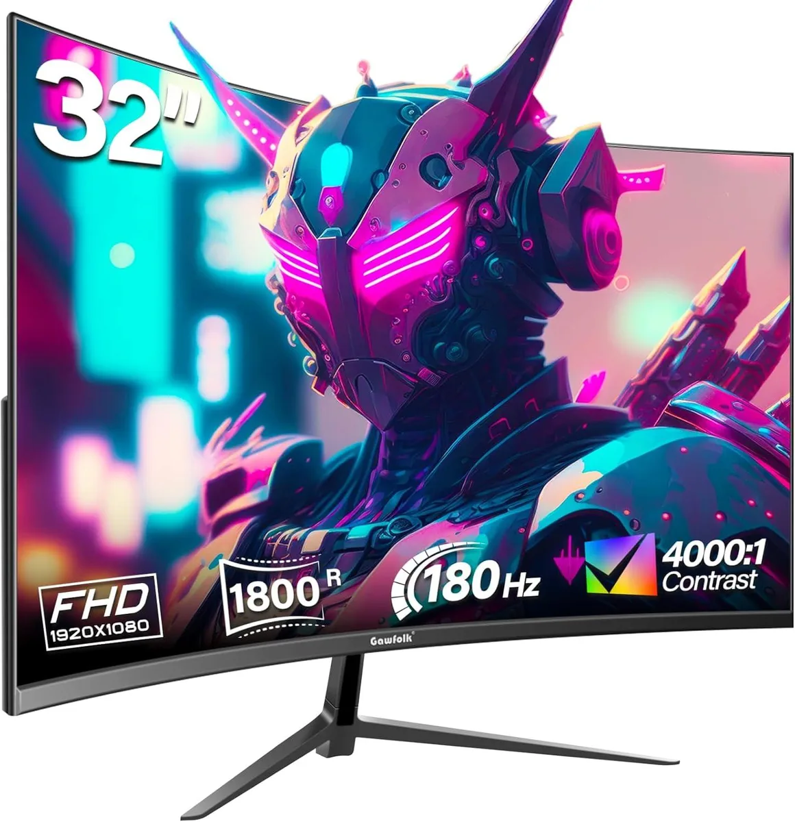 Gawfolk Gawfolk 32" 1800R Curved Gaming Monitor 180Hz VA 1080P — Produktfoto