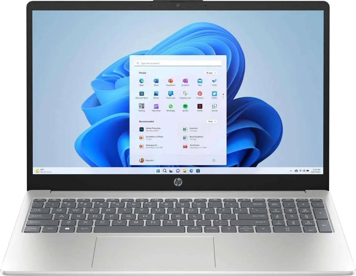 HP HP 15 laptop Ryzen 7 7730U 32GB DDR4 1TB SSD 15.6" FHD touchscreen silver — photo du produit