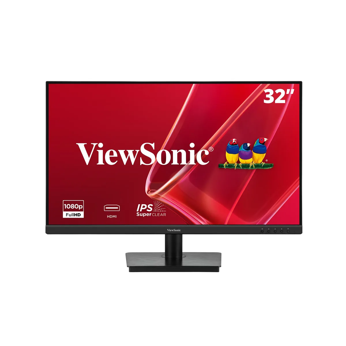 Black 32 inch frameless IPS monitor on tilt stand